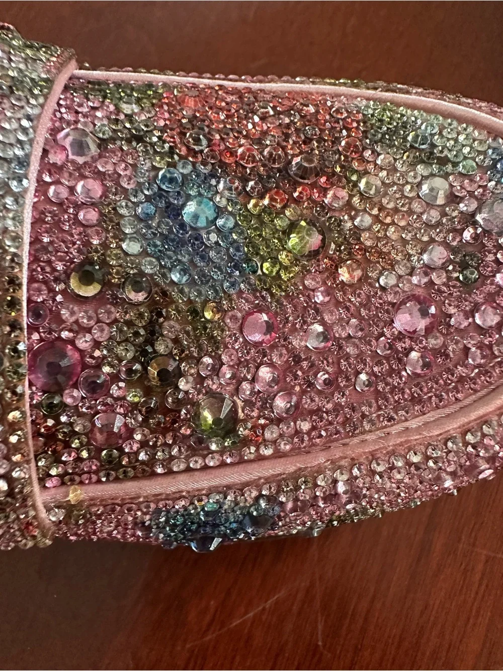 Betsey Johnson Pink Crystal Floral Embellished Loafers